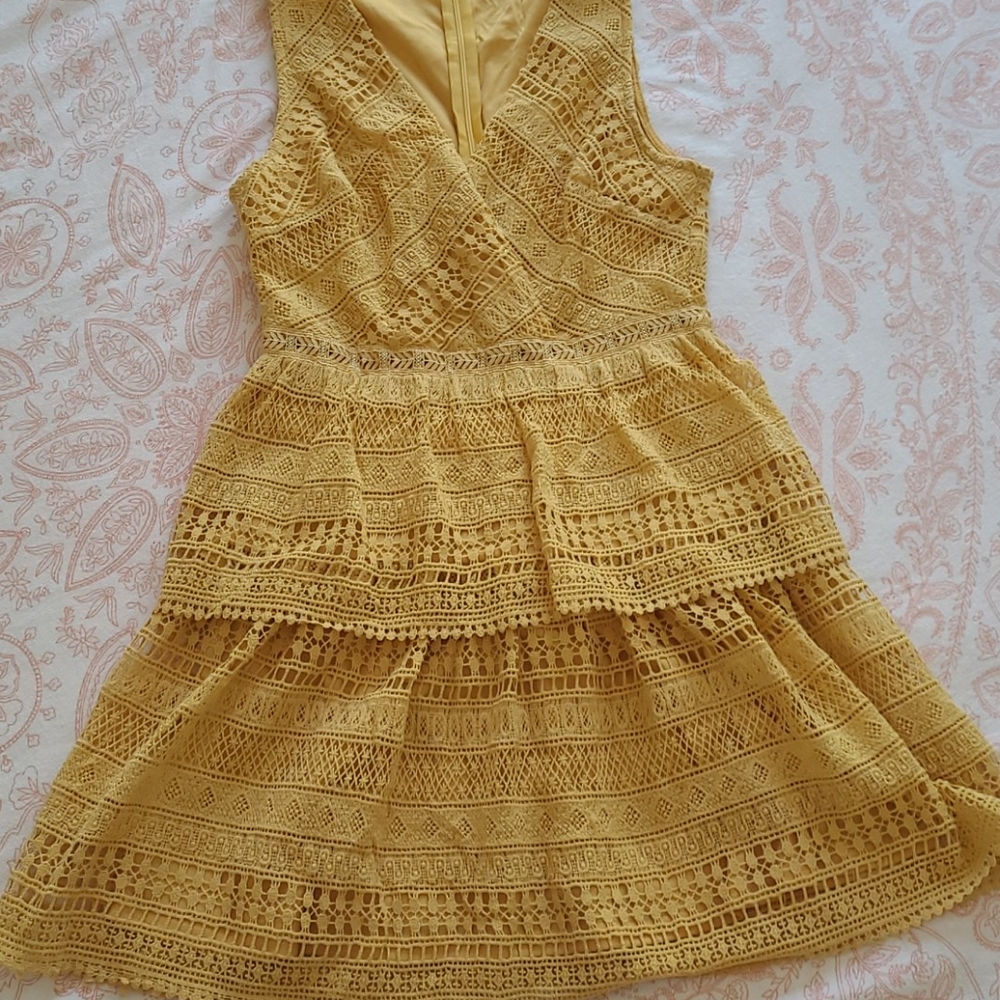 EUC Crochet  Multi tiered Bohemian style dress - Picture 9 of 9